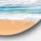 Designart - Peaceful Seashore under White Clouds' Beach Metal Circle Wall Art